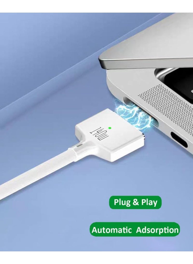 M.A&F's كابل USB C إلى مغناطيسي 3، شحن سريع 140 واط PD بطول 2م، متوافق مع كابل شحن Magsafe 3 لجهاز MacBook Pro 2024 M3 Pro و Max، MacBook Air 2022 M2، MacBook Pro 2023 M2 Pro - Image 3